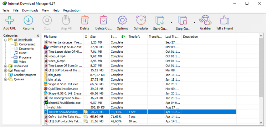 Internet Download Manager (IDM) screenshot