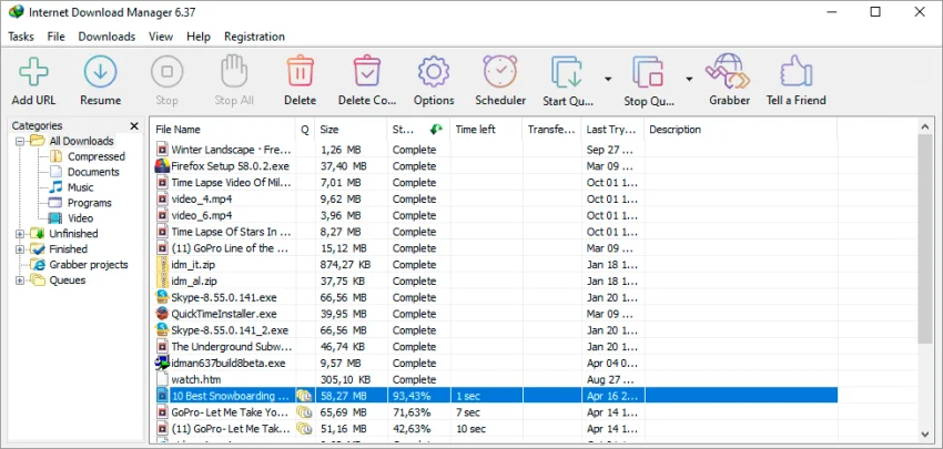 Internet Download Manager (IDM) screenshot