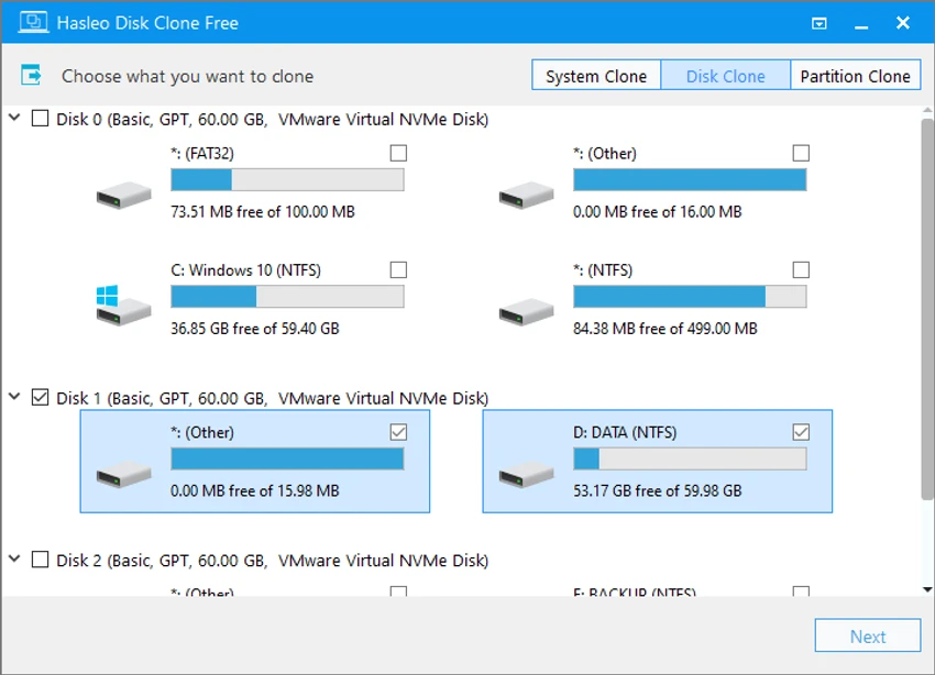 Hasleo Disk Clone screenshot