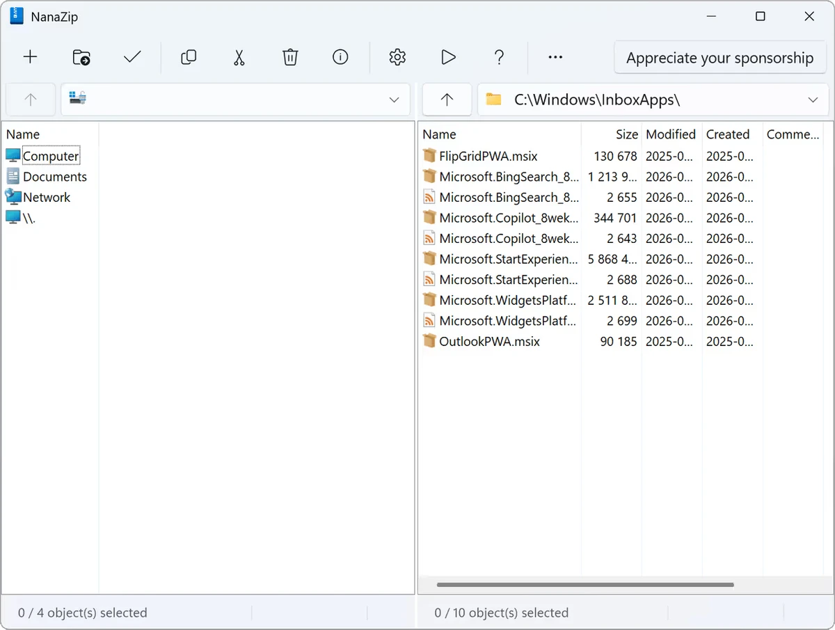 NanaZip screenshot