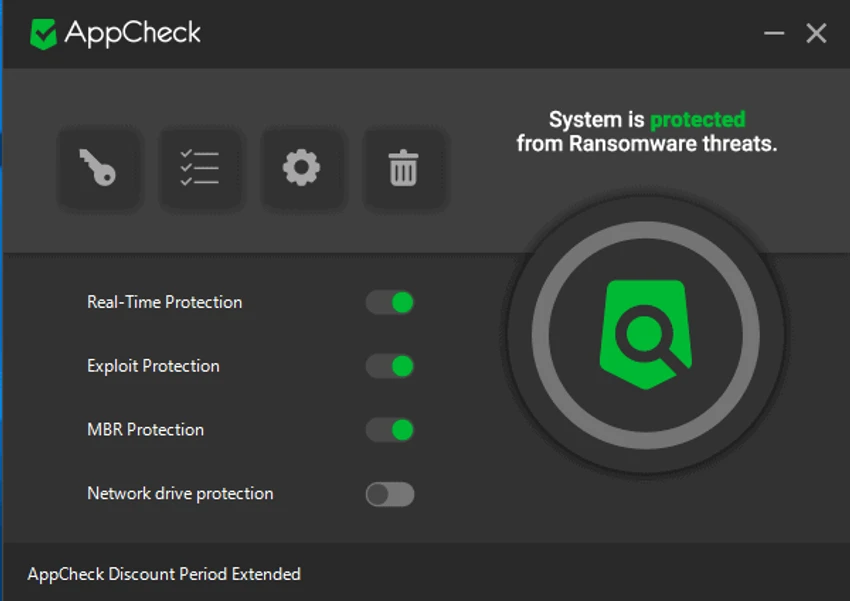 AppCheck Anti-Ransomware screenshot