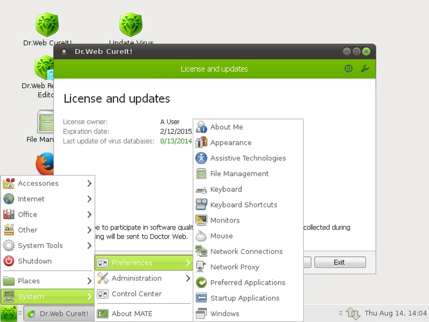 Dr.Web Live Disk screenshot