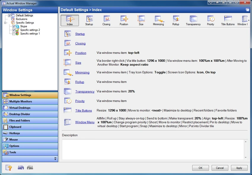 Actual Window Manager screenshot