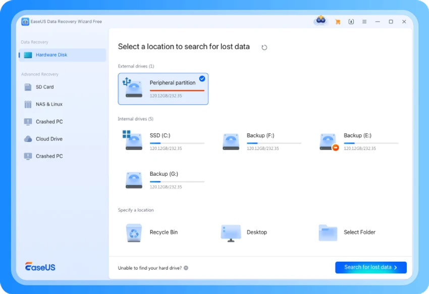 EaseUS Data Recovery Wizard screenshot