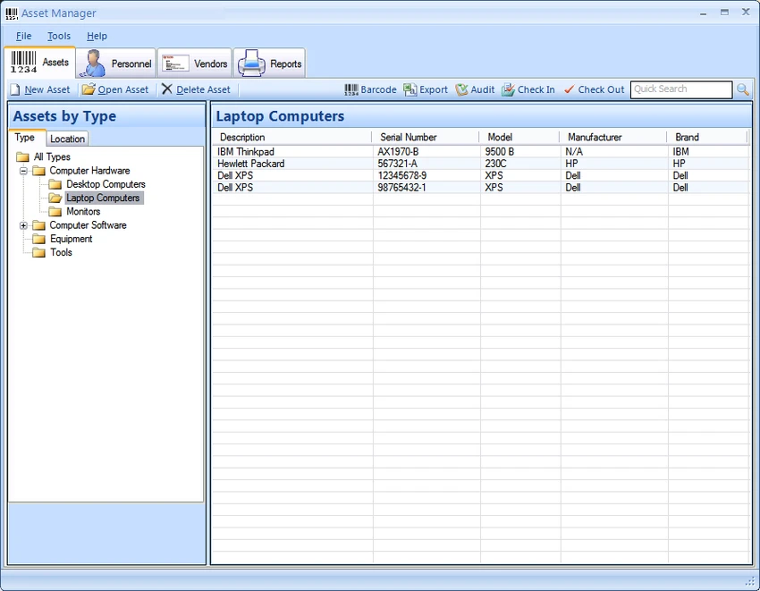 Asset Manager screenshot