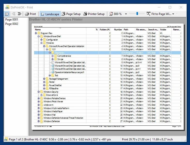 DirPrintOK screenshot