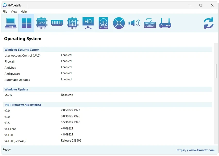 HWdetails screenshot
