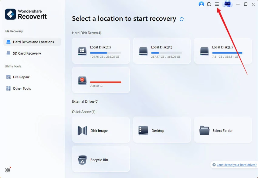 Wondershare Recoverit screenshot