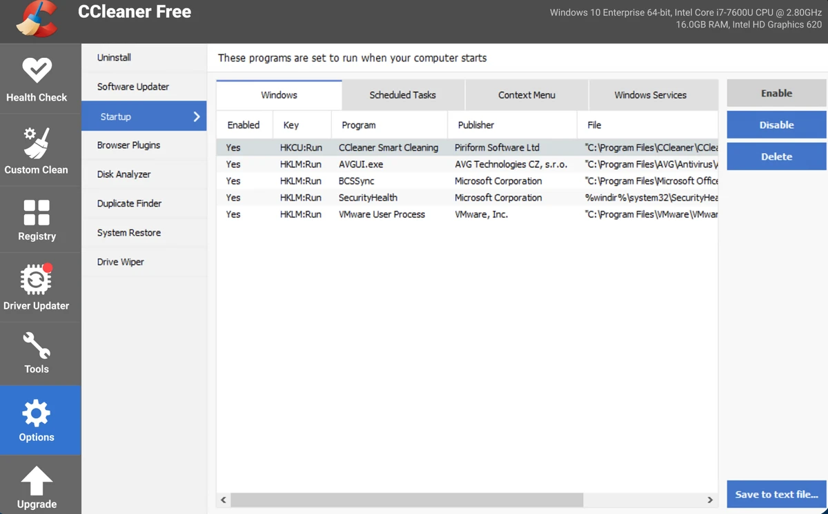 CCleaner screenshot