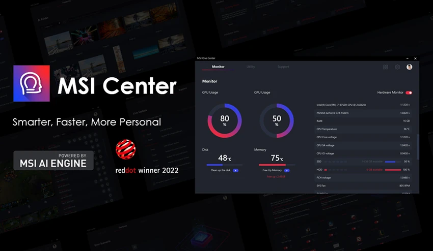 MSI Center screenshot