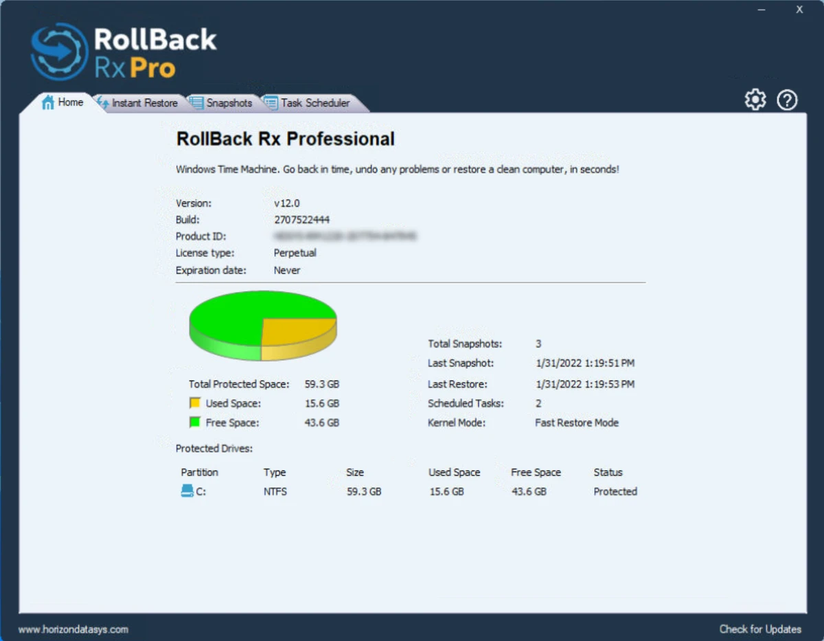 Rollback RX screenshot