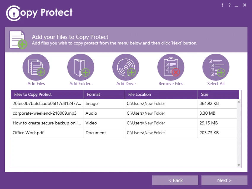 Copy Protect screenshot