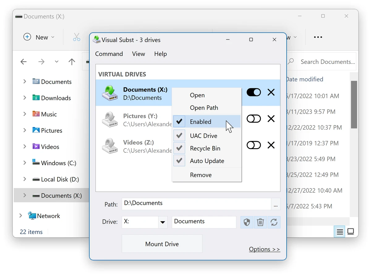 Visual Subst screenshot