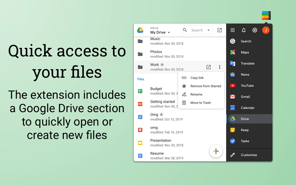 Black Menu for Google screenshot