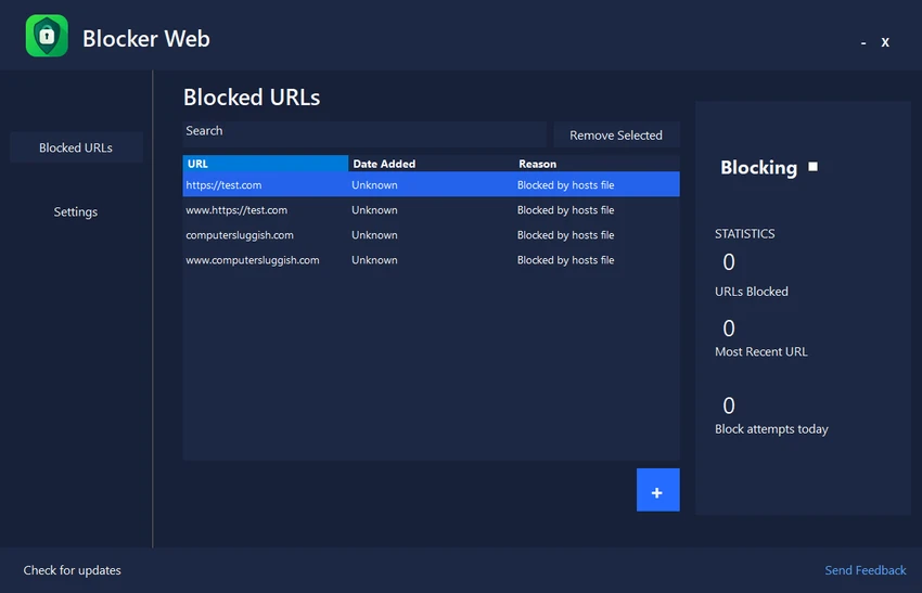 Blocker Web screenshot