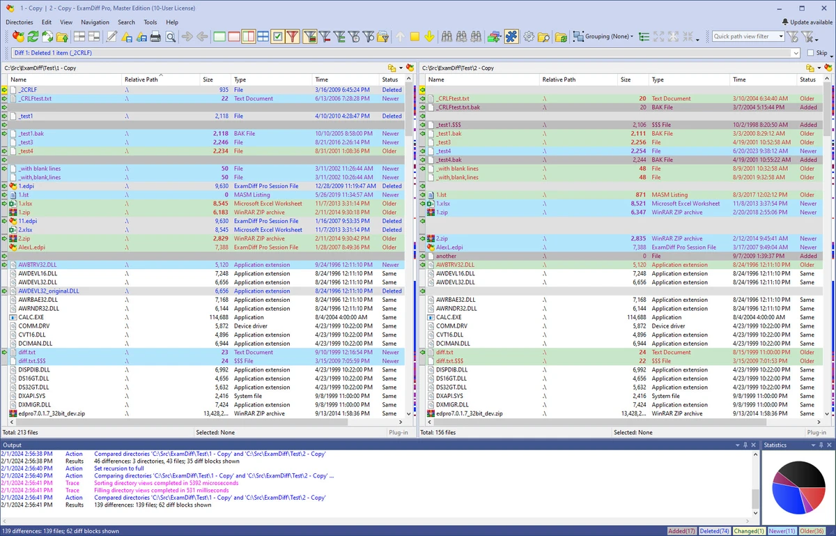 ExamDiff Pro screenshot