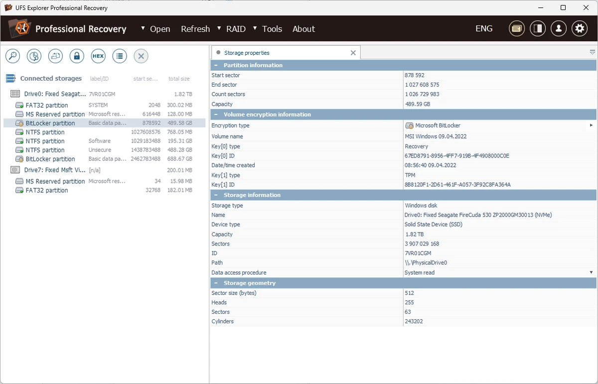 UFS Explorer Professional Recovery screenshot