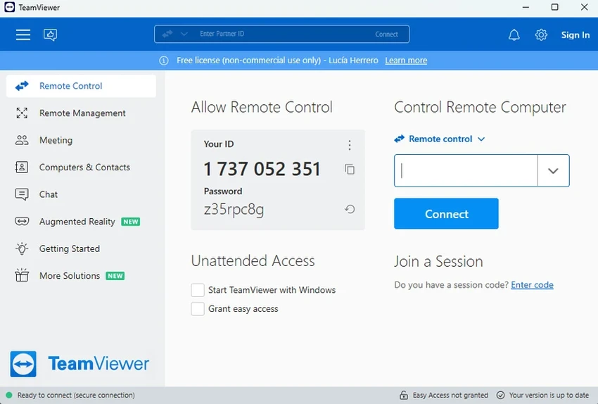 TeamViewer screenshot