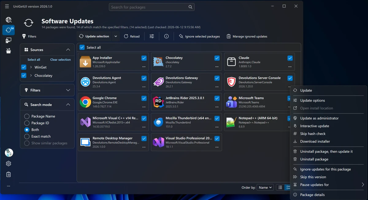 UniGetUI screenshot