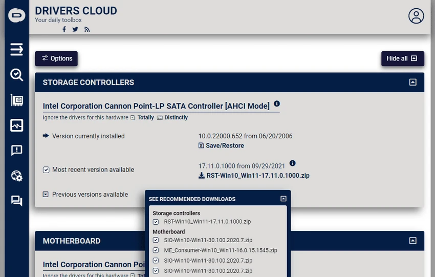 DriversCloud screenshot