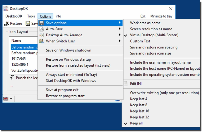 DesktopOK screenshot