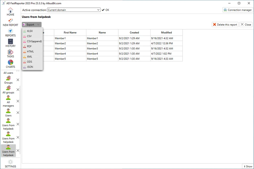 AD FastReporter screenshot
