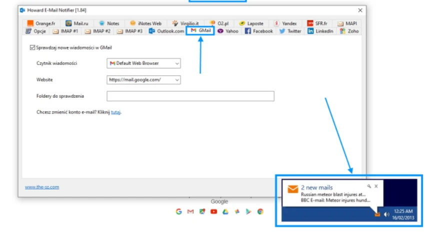 Howard Email Notifier screenshot