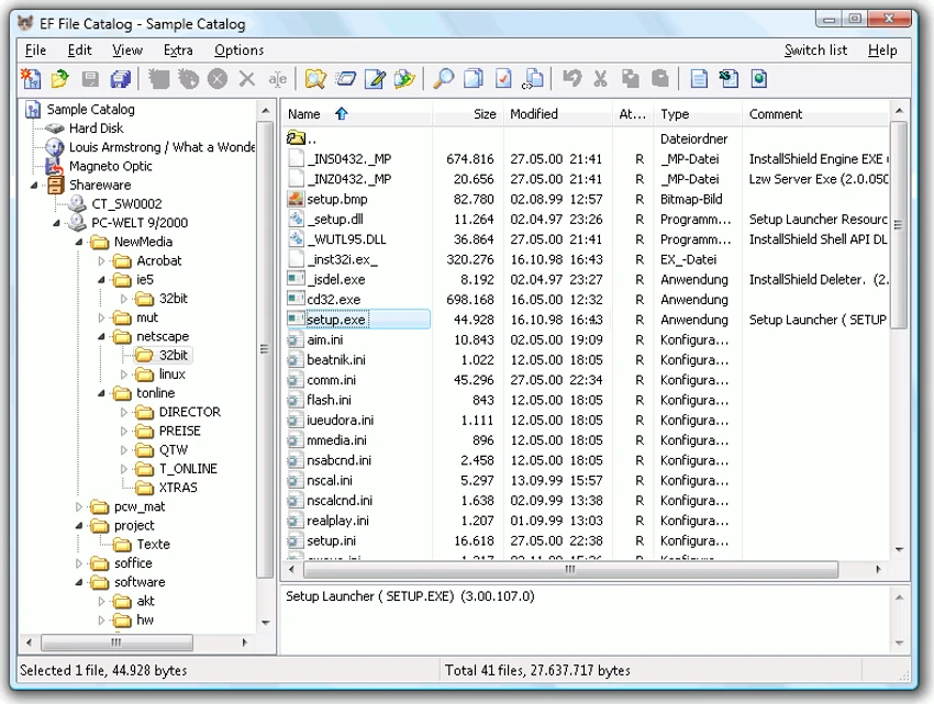 EF File Catalog screenshot
