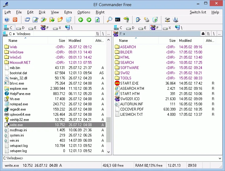 EF Commander screenshot