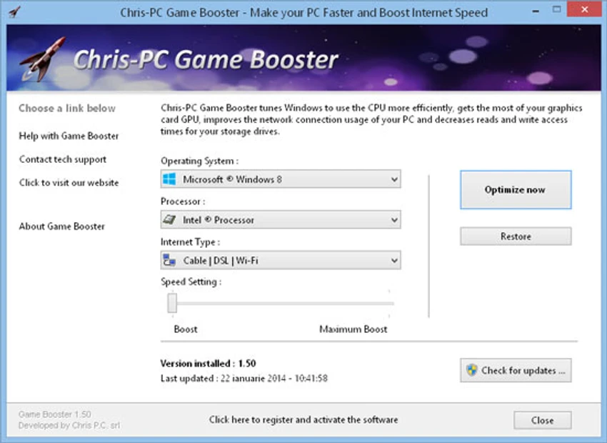 Chris-PC Game Booster screenshot