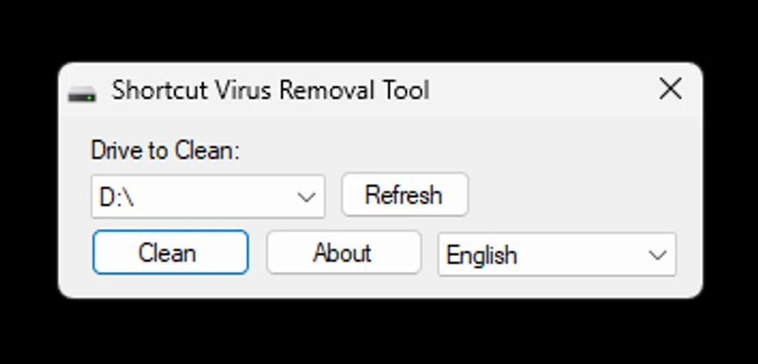 Shortcut Virus Removal Tool screenshot