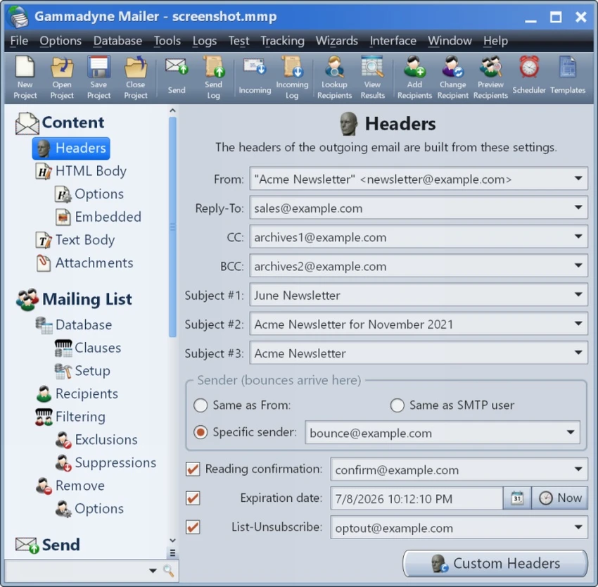 Gammadyne Mailer screenshot