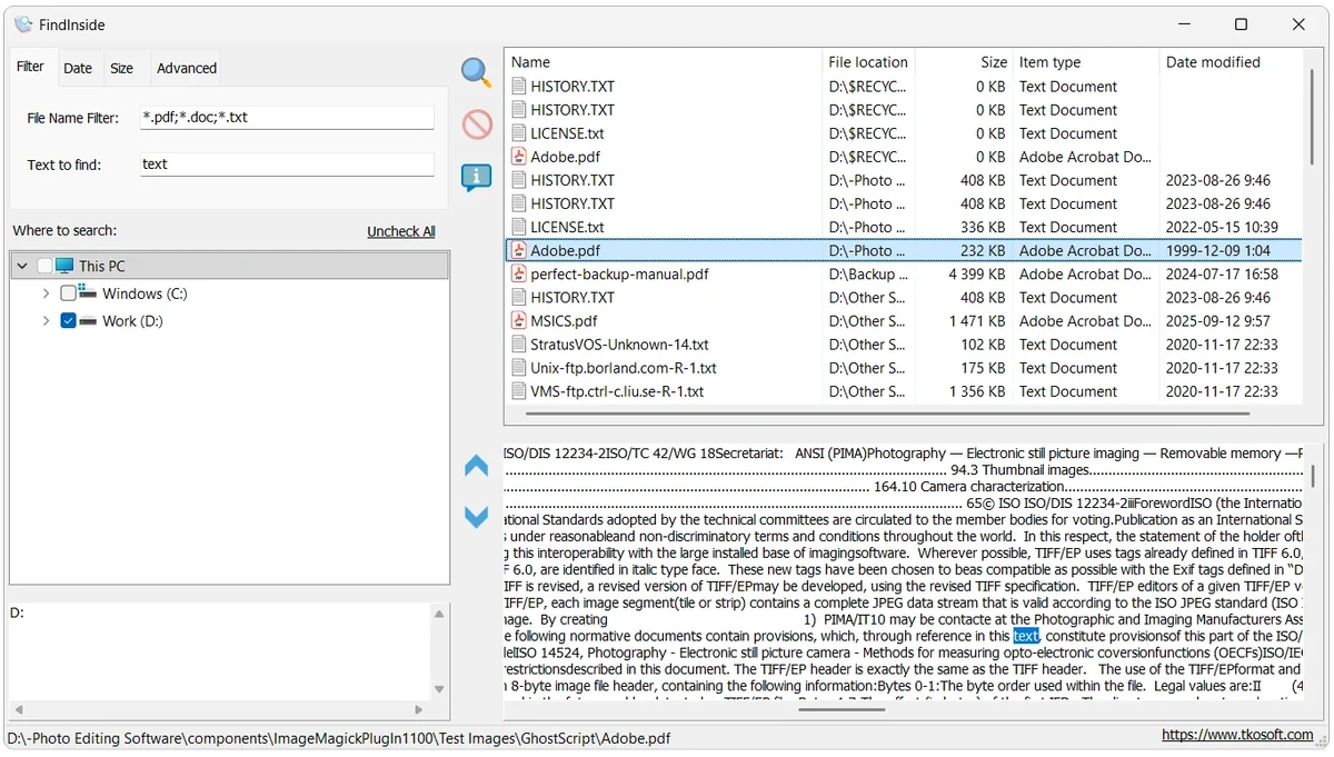 FindInside screenshot