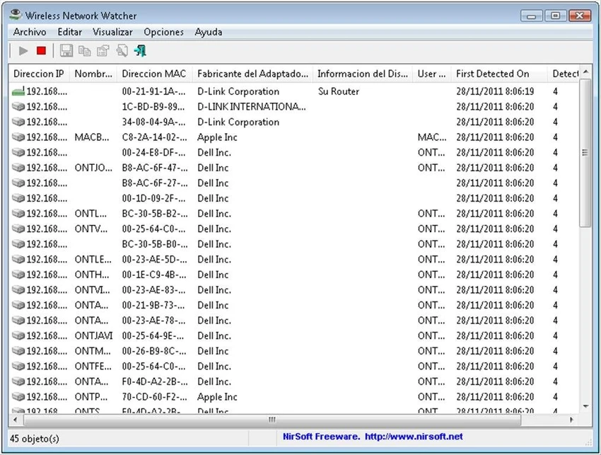 Wireless Network Watcher screenshot