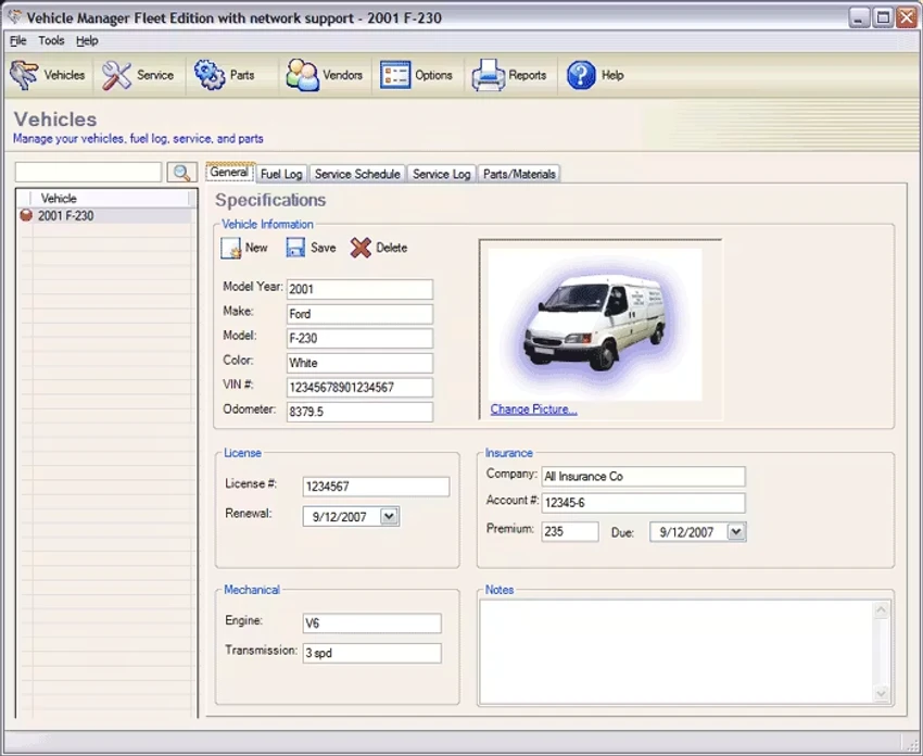 Vehicle Manager screenshot