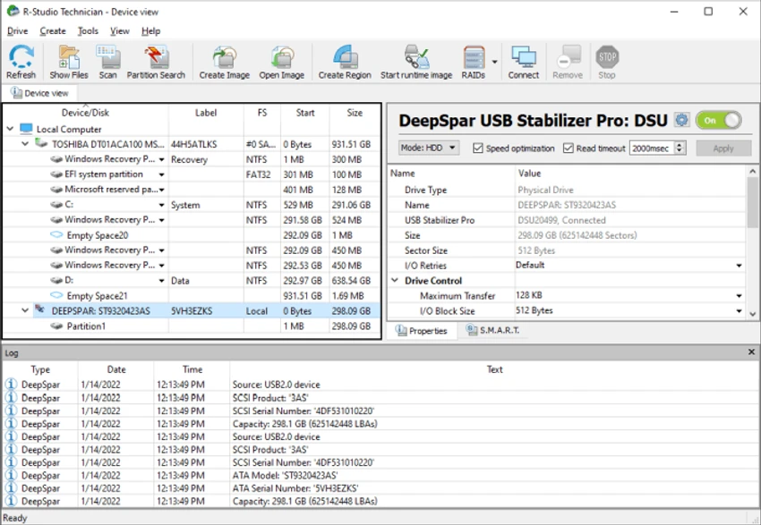 R-Studio screenshot