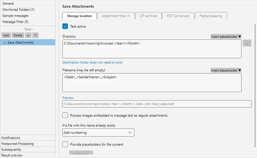 Automatic Email Processor screenshot