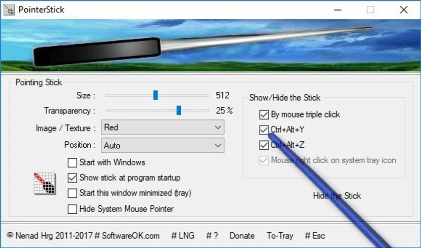 PointerStick screenshot