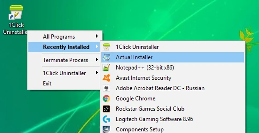 1Click Uninstaller screenshot