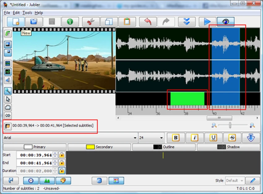 Jubler Subtitle Εditor screenshot