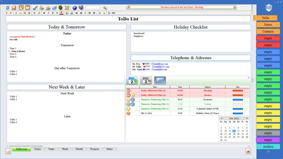 Notesbrowser screenshot