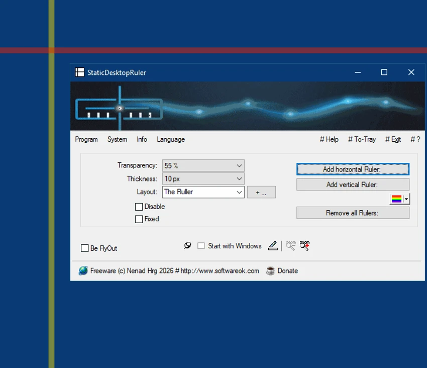 StaticDesktopRuler screenshot