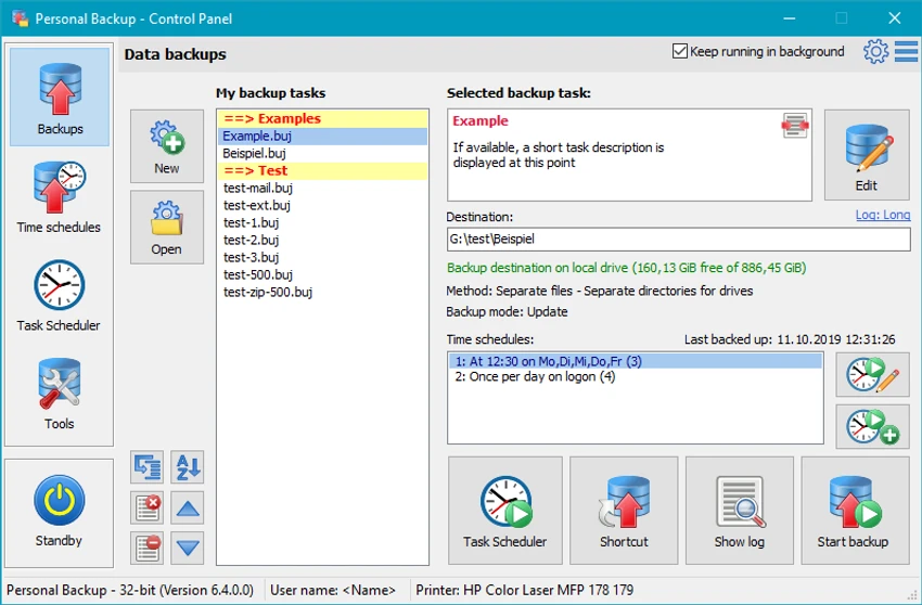 Personal Backup screenshot