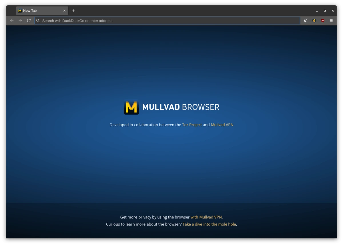 Mullvad Browser screenshot