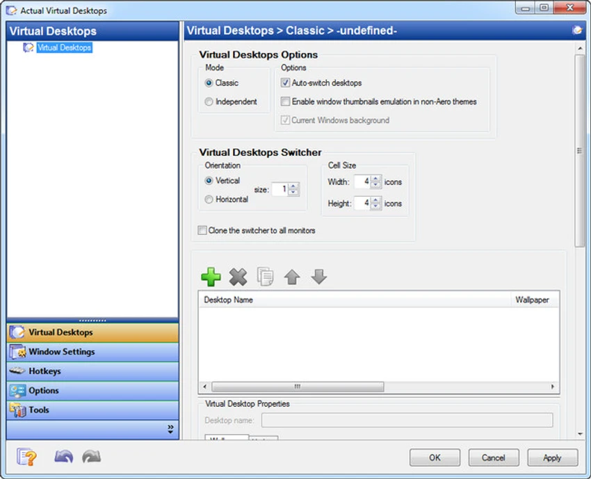 Actual Virtual Desktops screenshot