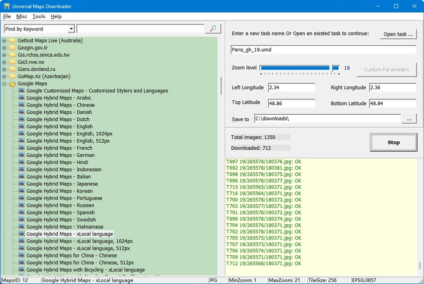 Universal Maps Downloader screenshot