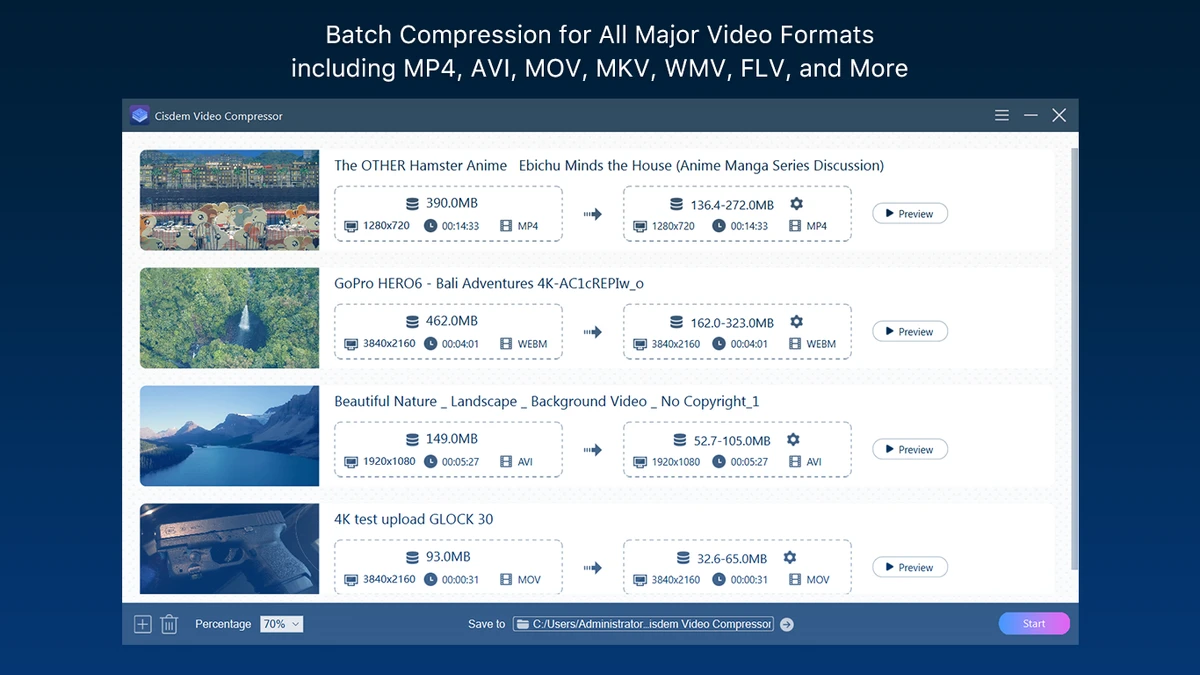 Cisdem Video Compressor screenshot