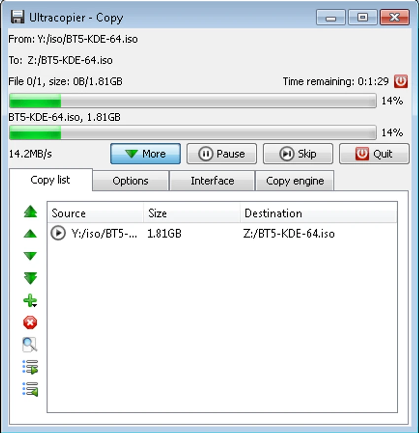 UltraCopier screenshot