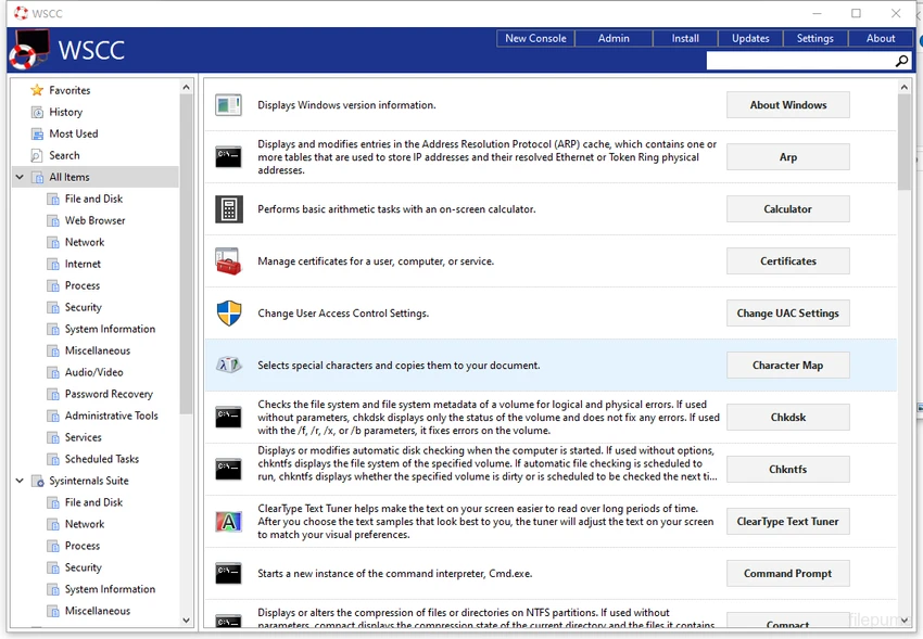 WSCC - Windows System Control Center screenshot