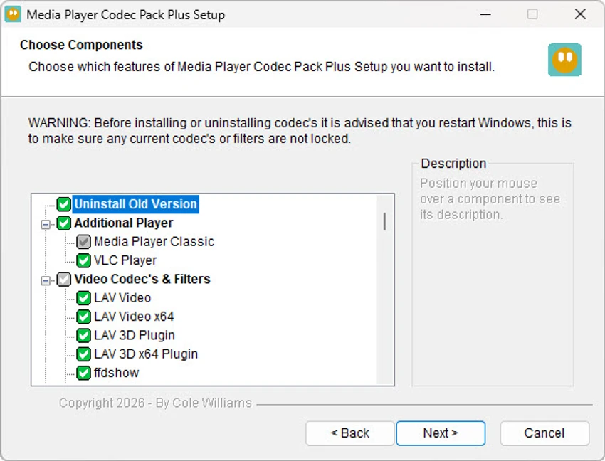 Media Player Codec Pack Plus screenshot